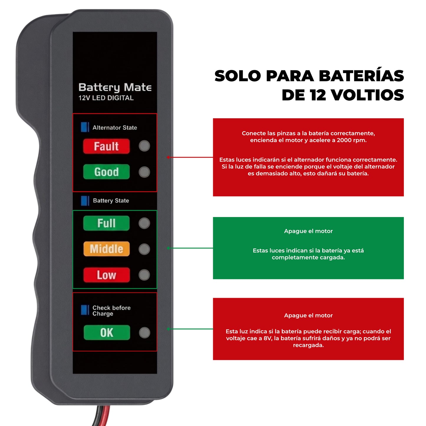 Medidor de bateria para Auto