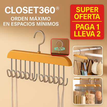 Perchero de Madera con 8 ganchos - 2 piezas