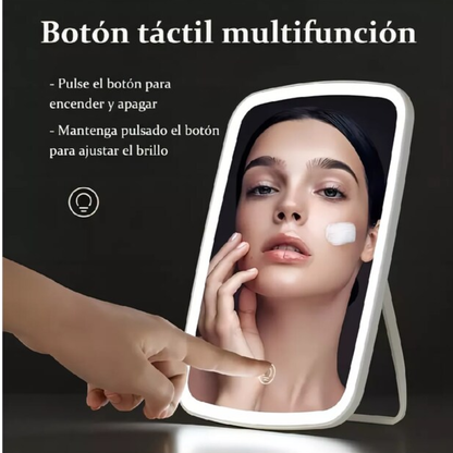 Espejo de maquillaje con luz Led